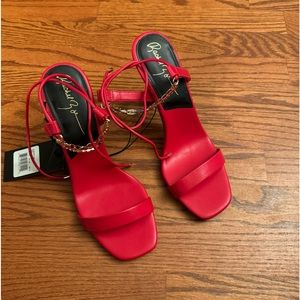 NWT Rachel Zoe Red high Heel Sandals Size 8.5